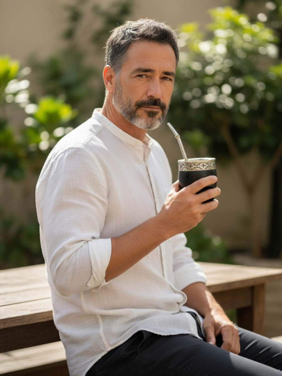 kit Mate imperial + bombilla de alpaca - Negro cincelado 