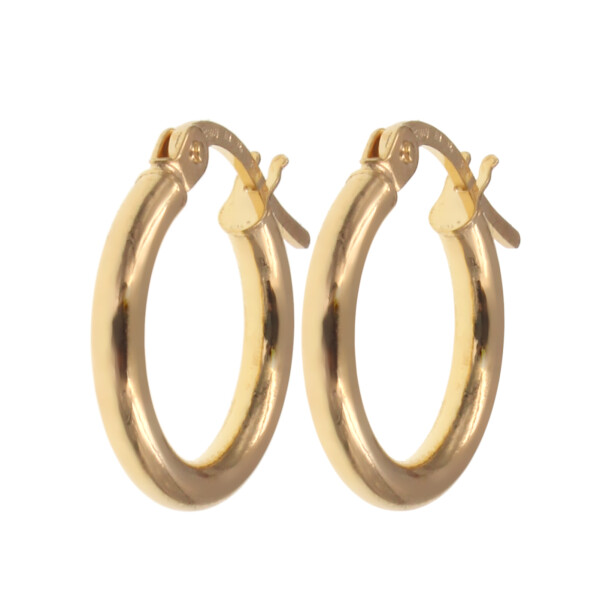 Aros criollos en oro amarillo 18k - Diam: 1cm N0976 Aros criollos en oro amarillo 18k - Diam: 1cm N0976