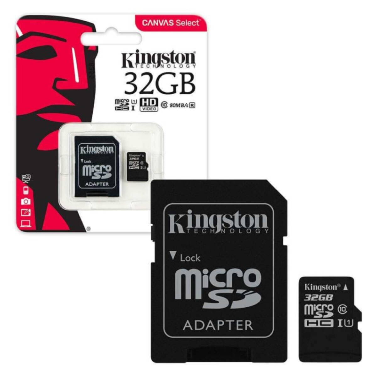 Kingston - Tarjeta de memoria flash SD con adaptador 32 GB 