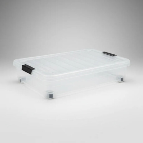 Caja Organizadora Con Ruedas 32 L Bajo Cama 52.5x36.5x17 Transparente
