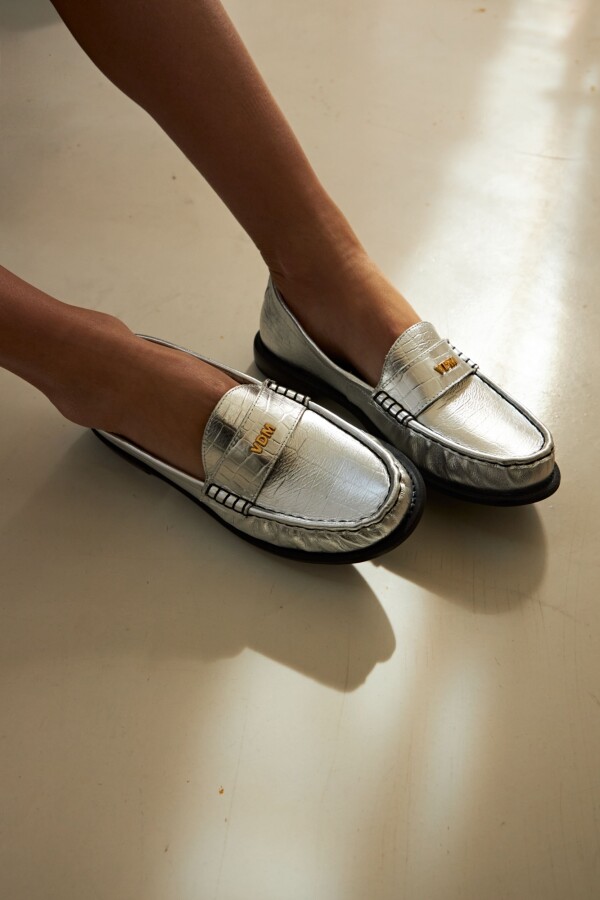 Mocasín Croco Silver