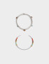 Pulseras Rígidas Sets Piedra Pulseras Rígidas Set X2 Con Piedra - Plateado