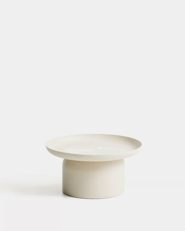 Mesa de centro Arcola de aluminio crudo Ø70cm
