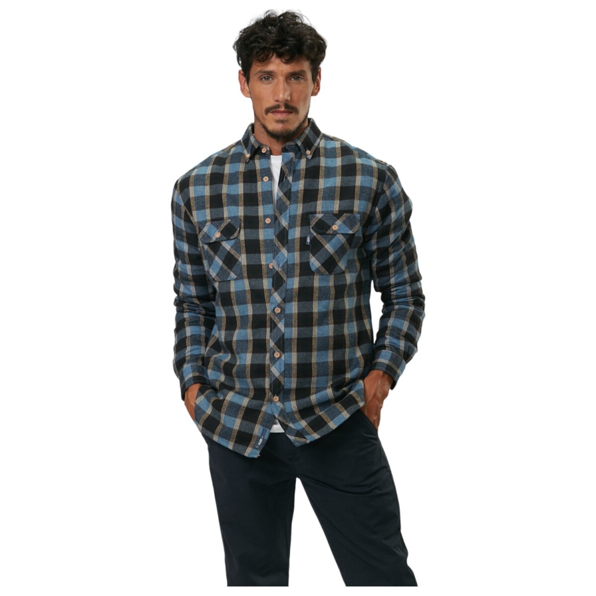 Camisa a Cuadros con Forro de Corderito UFO Lumberjack Azul - Azul 