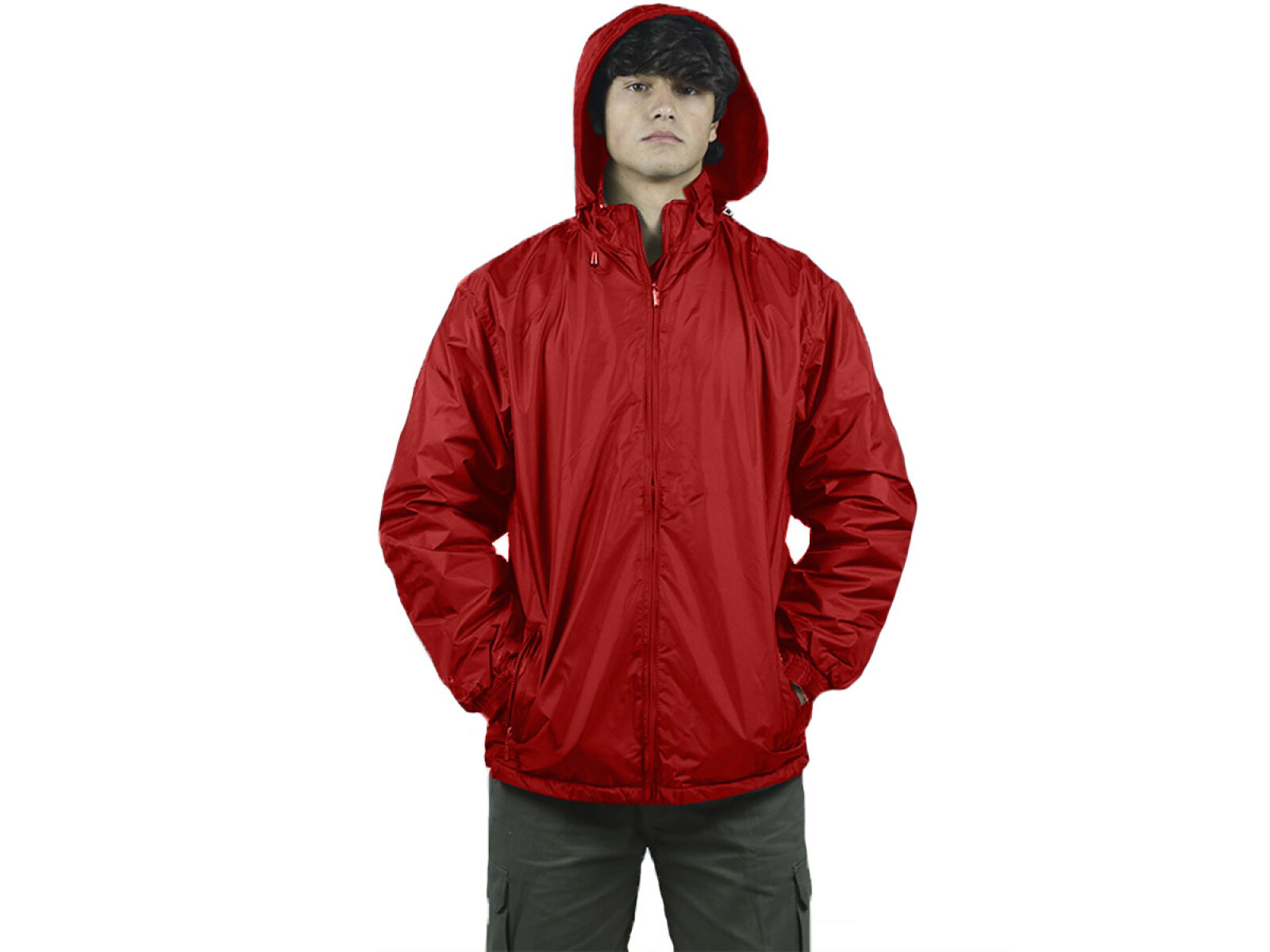 Campera nylon con polar Unisex - Rojo 