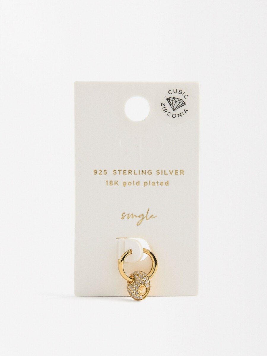 Aro Individual Con Circonitas - Plata De Ley 925 dorado
