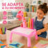 Jirafa Pizarra Mesa Proyector Led + Accesorios Para Dibujar Color Rosa