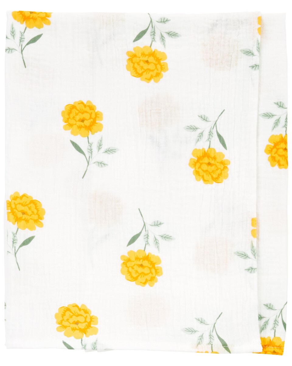 Manta de gasa, diseño floral 
