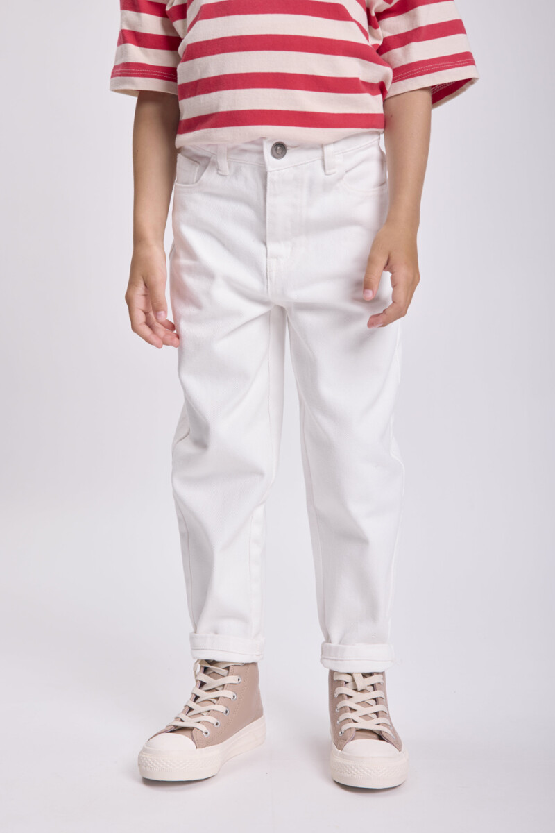 Pantalón jean slouchy Blanco