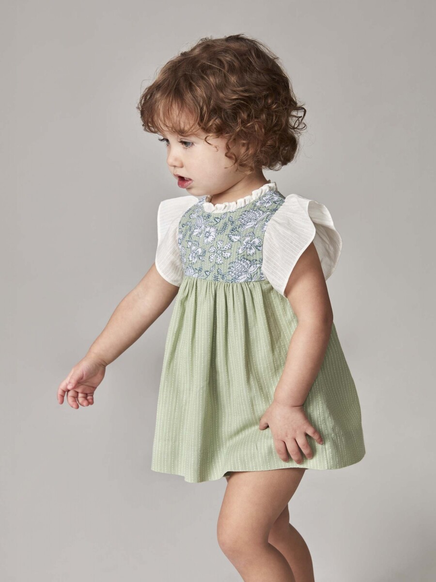 Vestido Canesu Estampado Gris