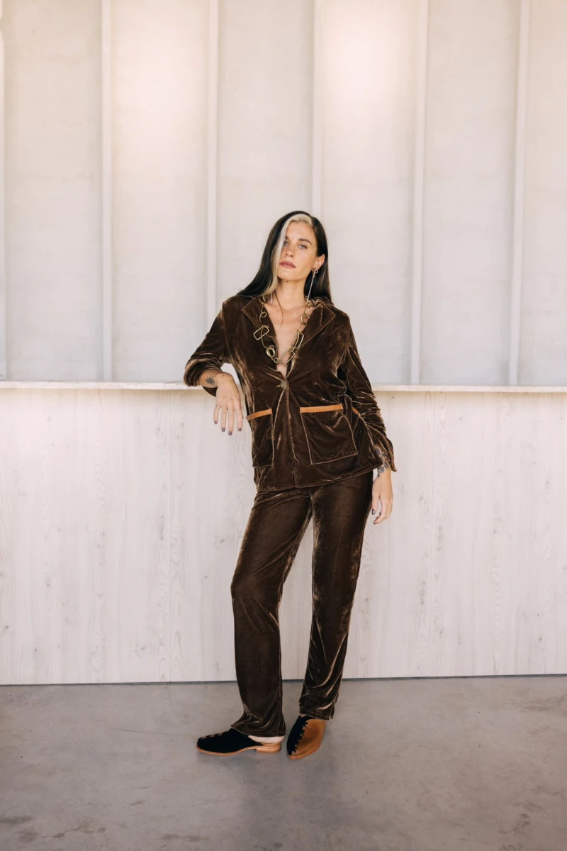 Velvet Suit Pant - Chocolate 