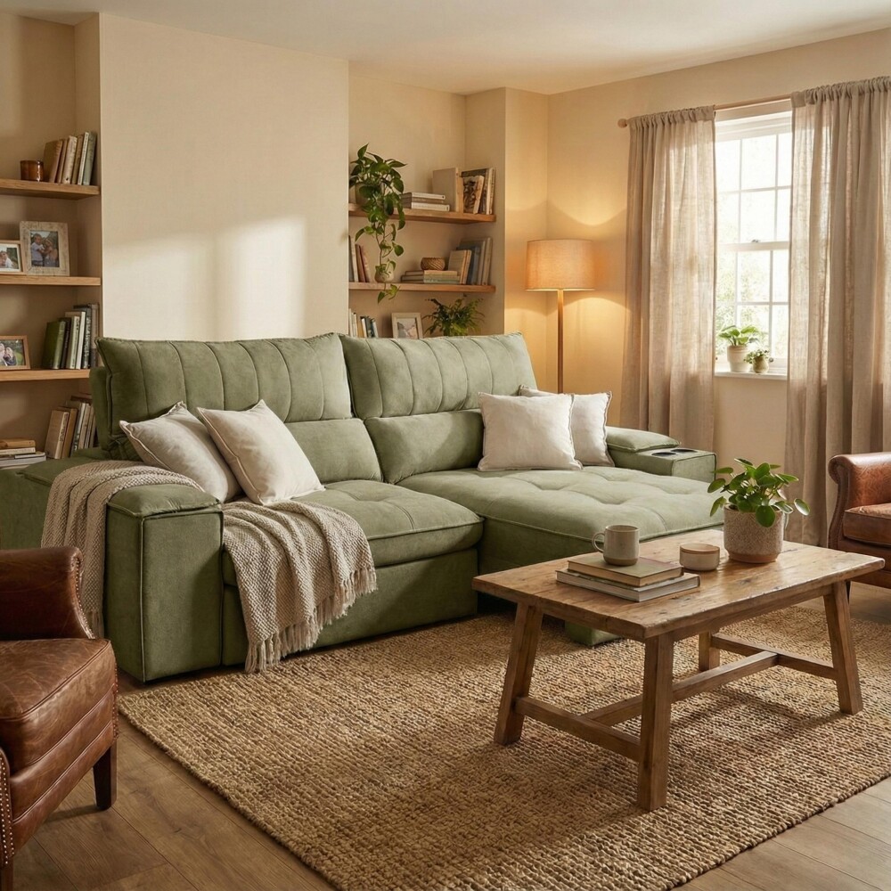 Sillón 3 cuerpos Retráctil Reclinable - Bariloche Verde