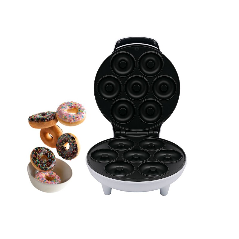 Maquina Donas Mini 7 Cavidades Antiadherente Eléctrica Color Blanco