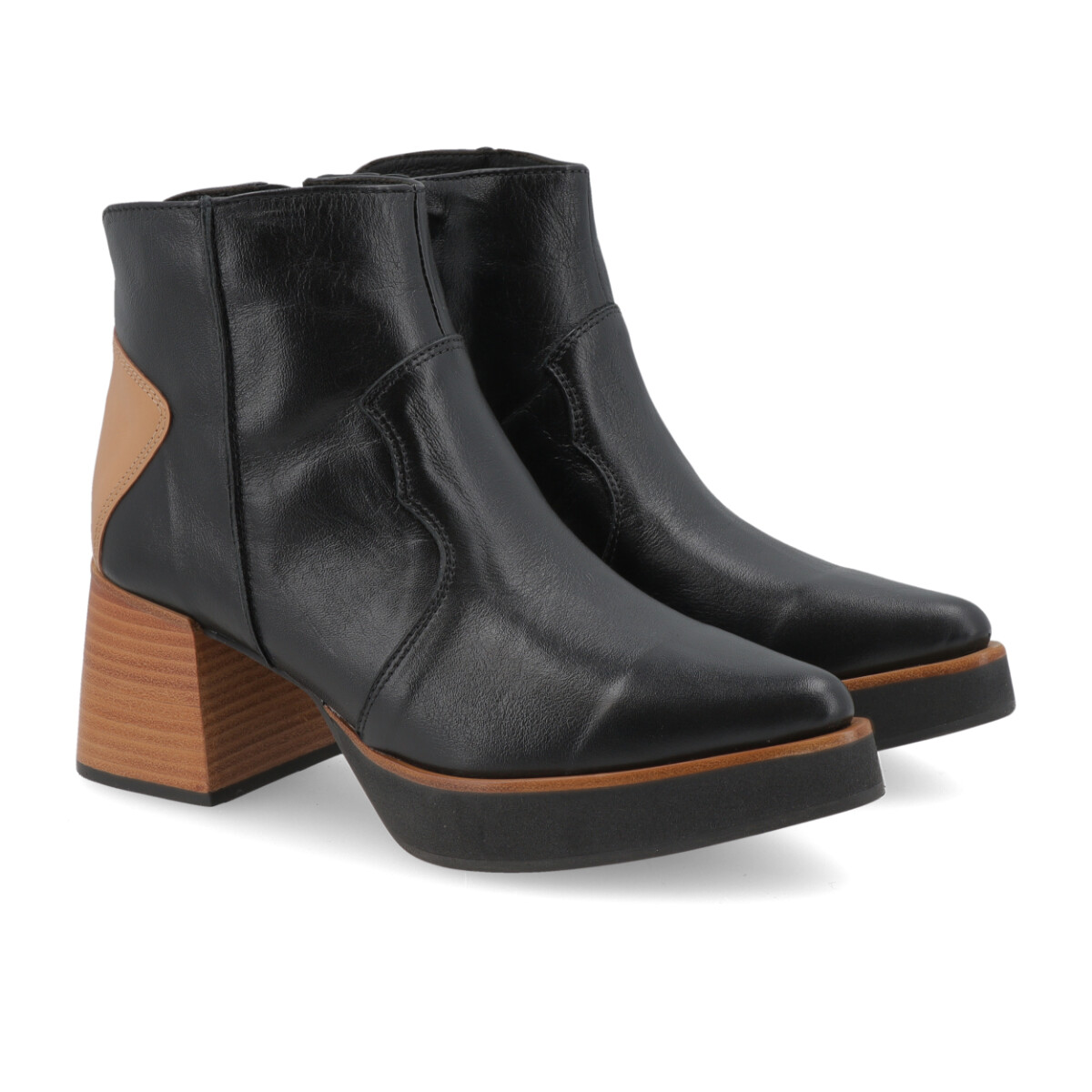 BOTA VENET - CUERO LISA - NEGRO 