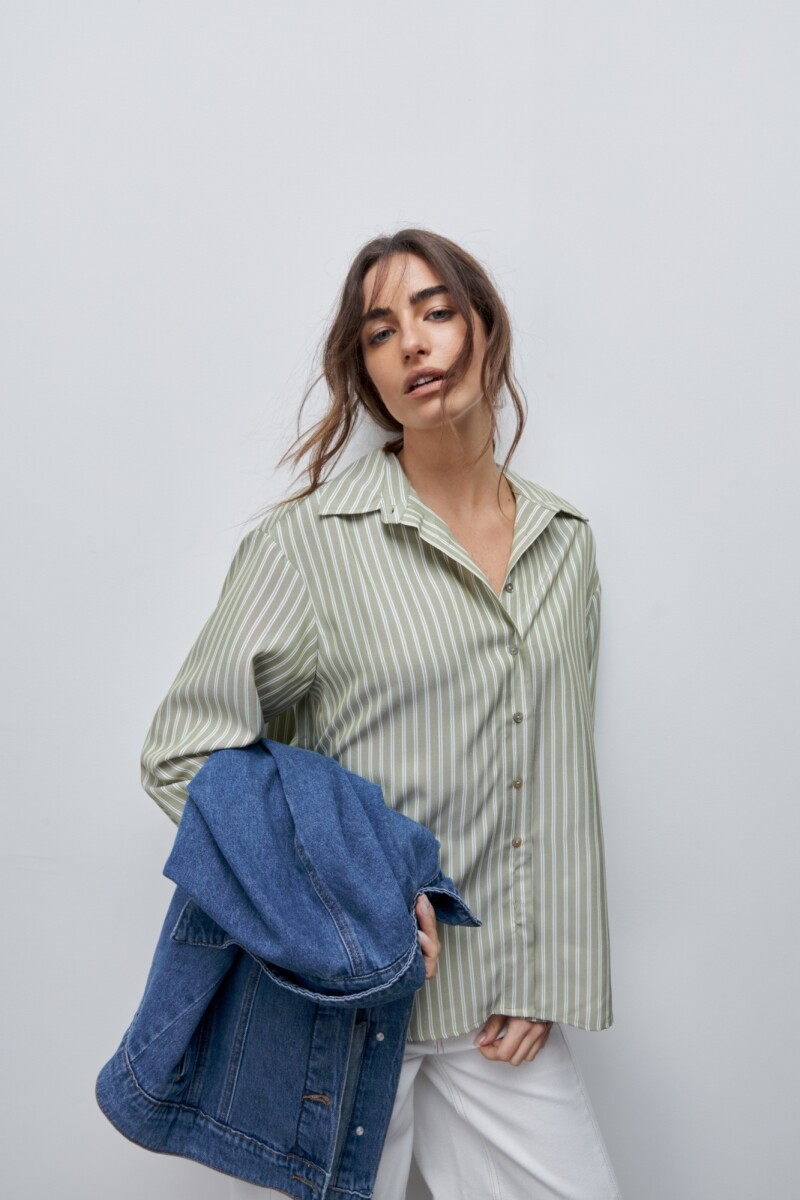 CAMISA DANAE STRIPE Verde Oliva