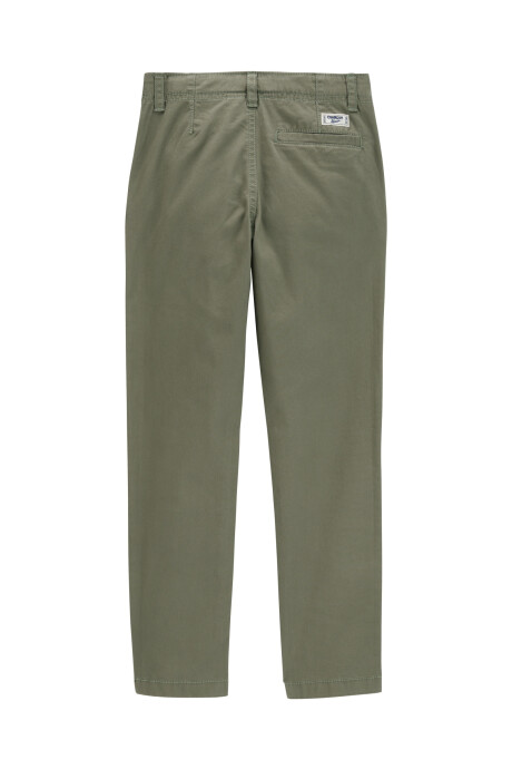 Pantalón clásico de sarga, entallado, oliva Sin color