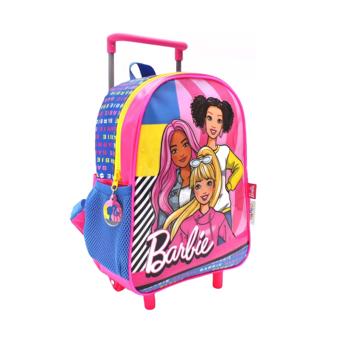 Mochila Infantil Barbie Con Carrito - Rosa - Celeste 