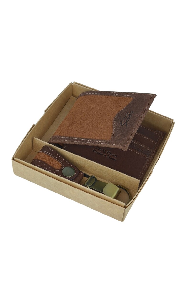 Set de billetra combinada y llavero oxido