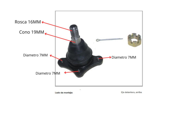 Rotula Del Kia Camion Bongo K2500 2.5D 11-25 Der/Izq Rotula Del Kia Camion Bongo K2500 2.5D 11-25 Der/Izq