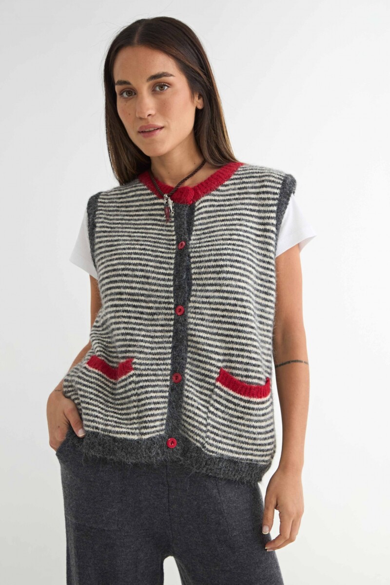 CHALECO RAYADO TRÉBOL - ROJO 