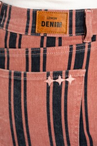 Jean Wide Leg Rayado Rosa