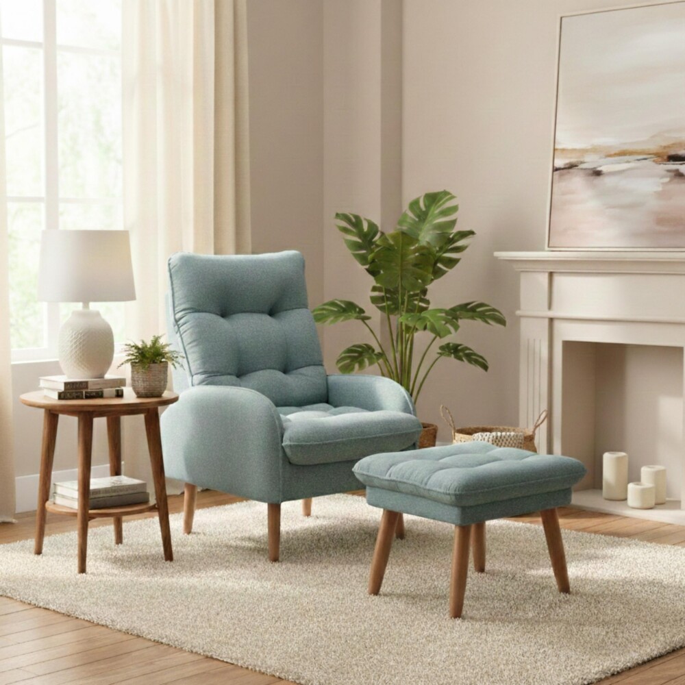 Combo Poltrona con Puf - Nantes Azul