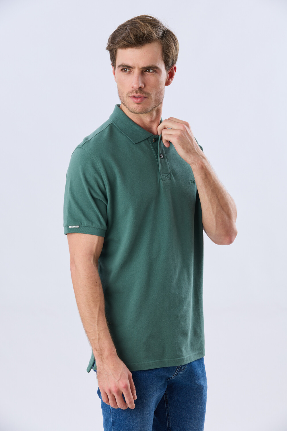 REMERA POLO LISA PIQUÉ Verde Oscuro
