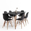 Juego de comedor 6 sillas Eames 120 Negro