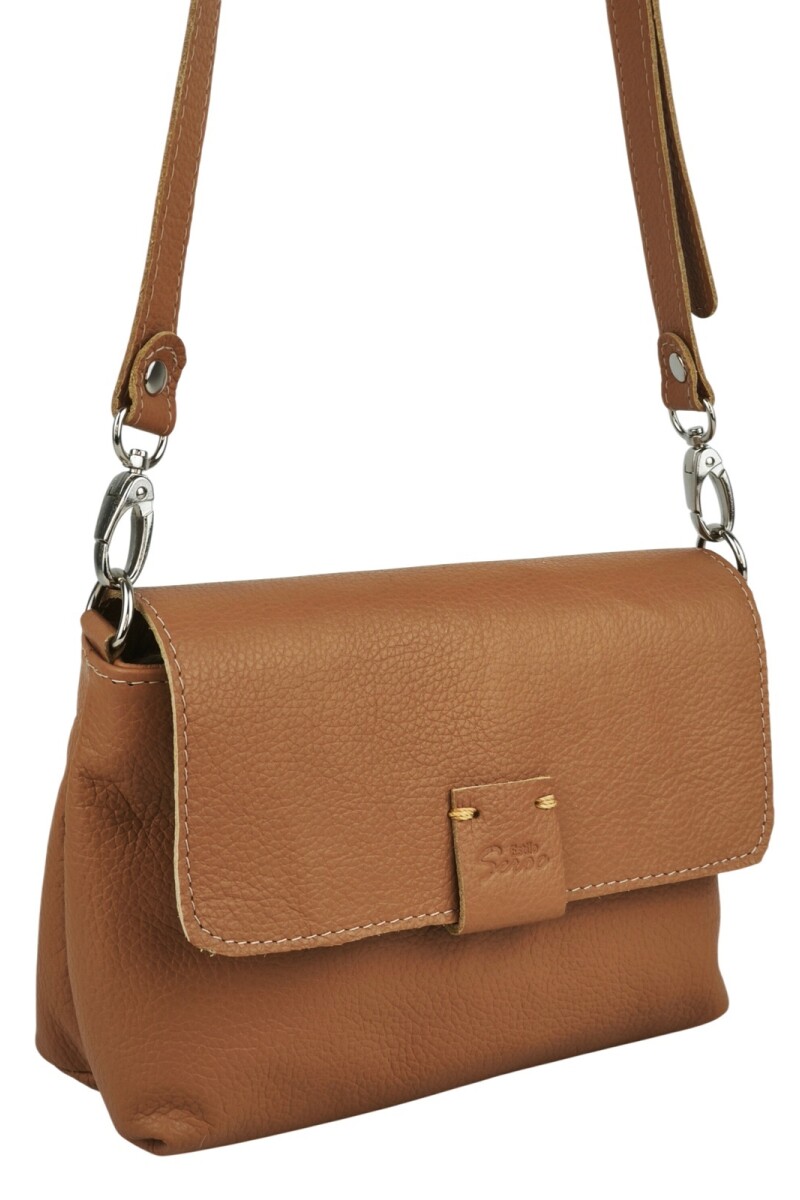 Morral con solapa chico Tostado