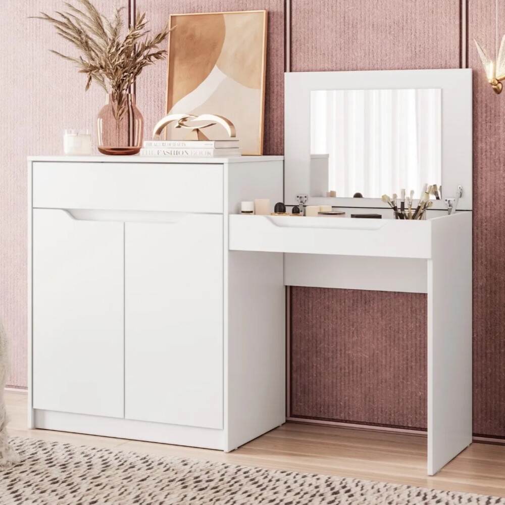 Escritorio Tocador 1 puerta 1 cajón - Trend Blanco