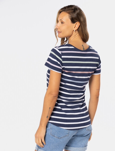 REMERA RAYADA Azul