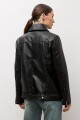 Chaqueta biker eco cuero negro