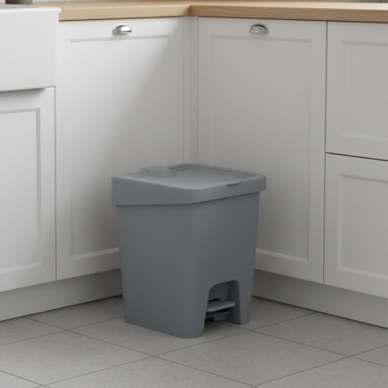 Papelera con pedal 15L GRIS