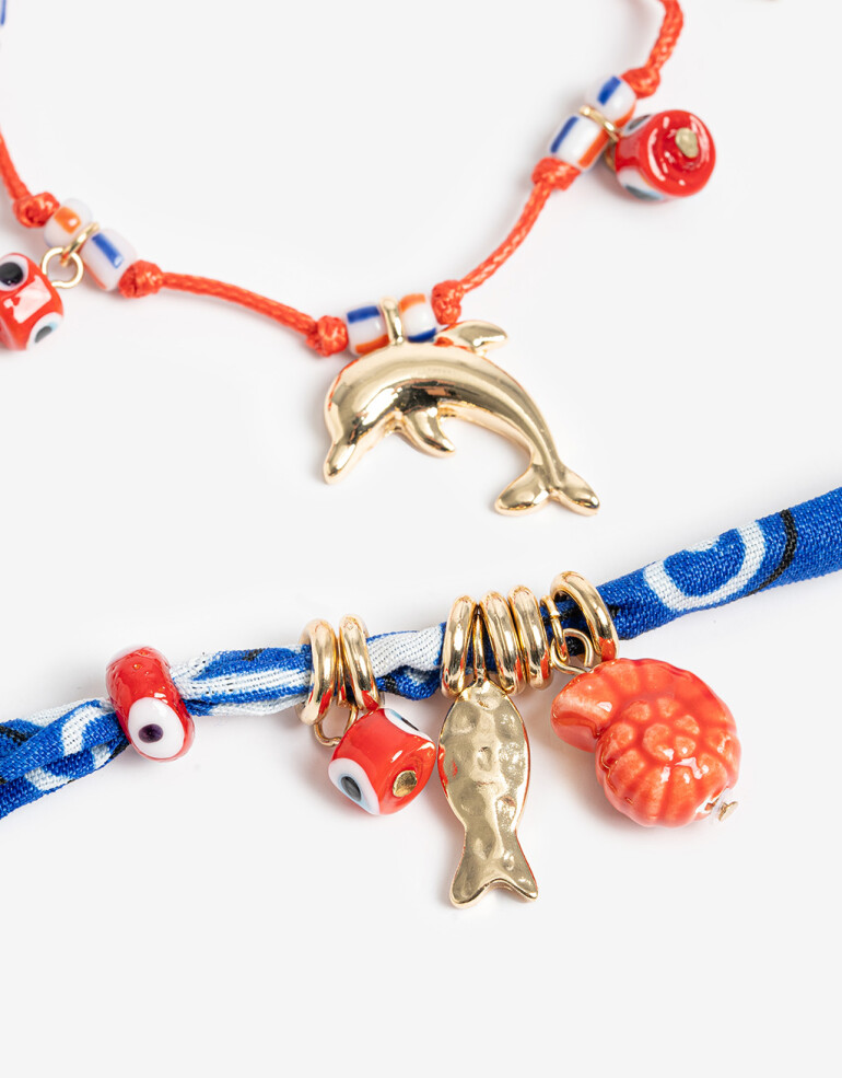 Pulseras Flexibles Sets Canutillos Pulseras Set Maritimo - Combinacion Multicolor