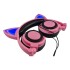 Auriculares Infantil Orejas Gato Luces Led Premium Niñas Color Variante Rosa negro