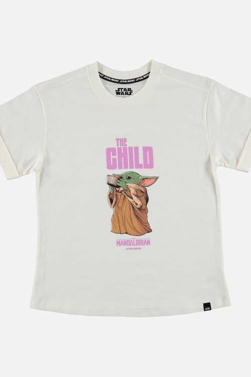 T-shirt de niña teen Mandalorian BLANCO