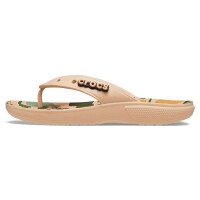 Ojotas Crocs Classic Flip Printed Marrón