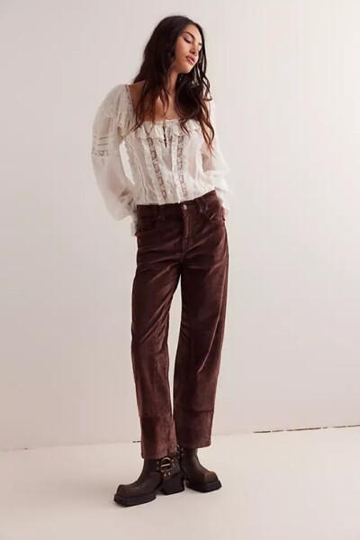 RISK TAKER CORD STRAIGHT Marron