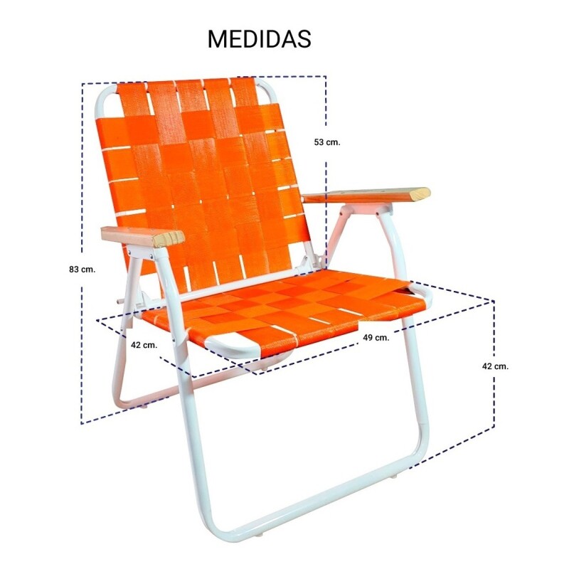 Silla Playa Acero 1 Epoxi Con Cinta Reforzada Naranja Silla Playa Acero 1 Epoxi Con Cinta Reforzada Naranja