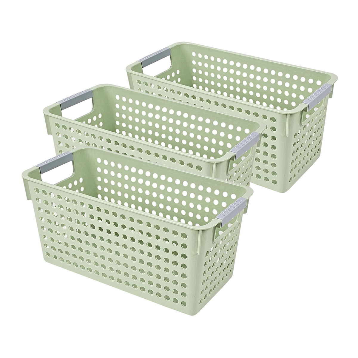 Set x3 Cesto calado angosto M 35 x 16,5 x 16 - VERDE 