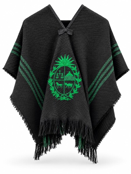 Poncho de niño bordado Verde
