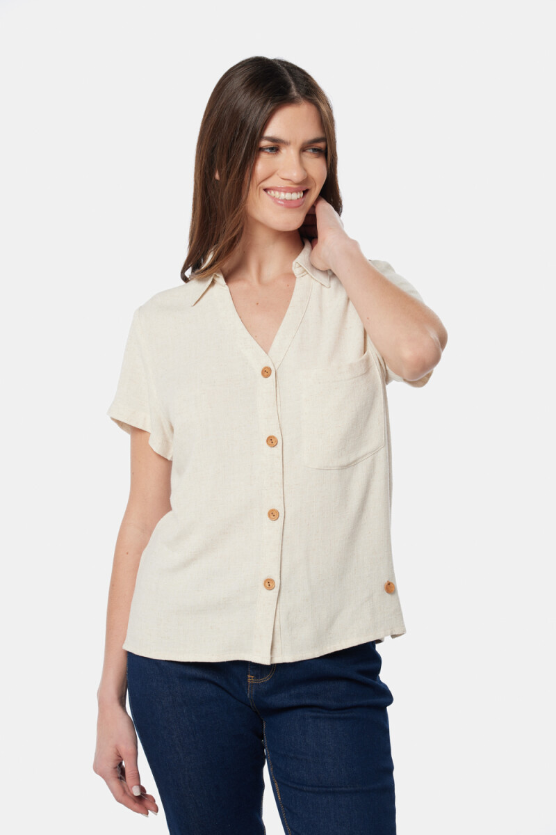 CAMISA DE LINO - Beige 