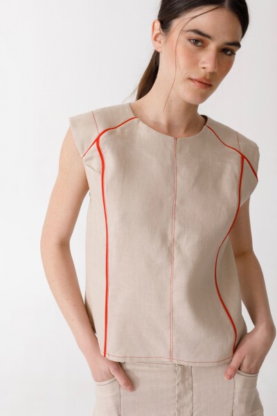 PRE VENTA BLUSA RUCU Beige