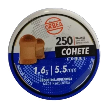 Balines COHETE Cobre cal 5.5 250un 1.6g - ORBEA Balines COHETE Cobre cal 5.5 250un 1.6g - ORBEA