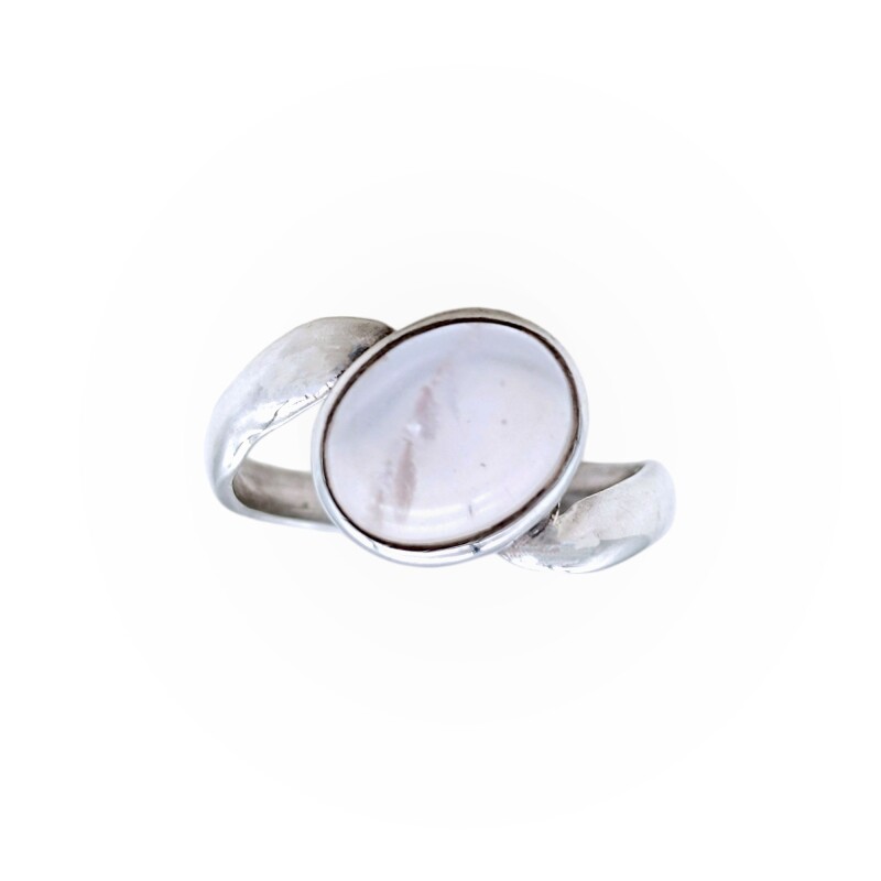 Anillo Solitario-Plata 925-Piedra Cuarzo rosa-AN4317 conpiedra