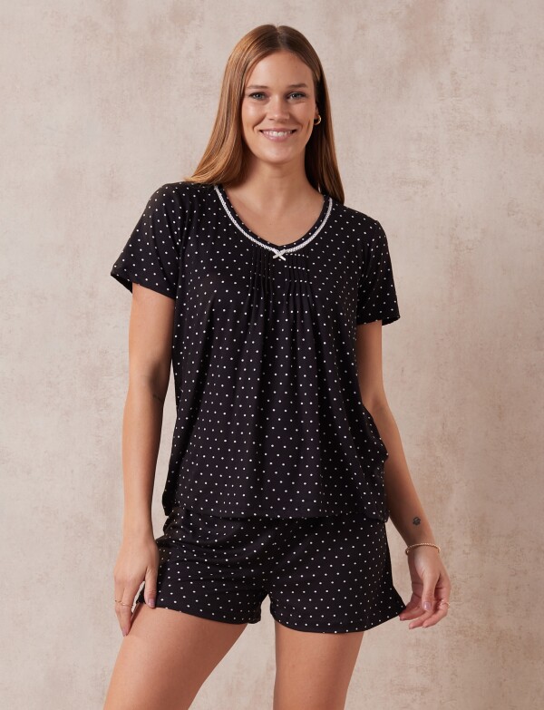 Pijama C/short NEGRO/BLANCO