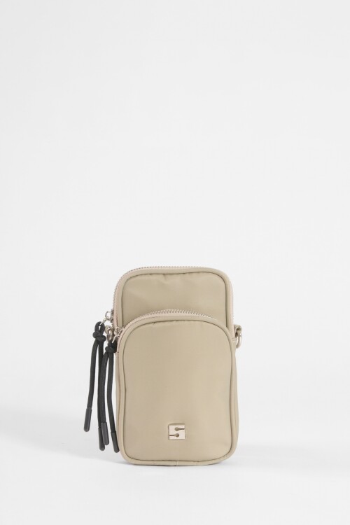Porta celular strap ojalillos beige