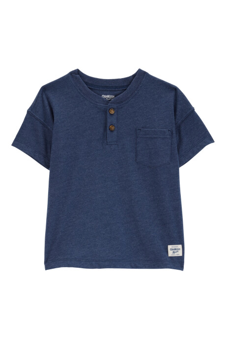 Remera henley de algodón, azul marino Remera henley de algodón, azul marino