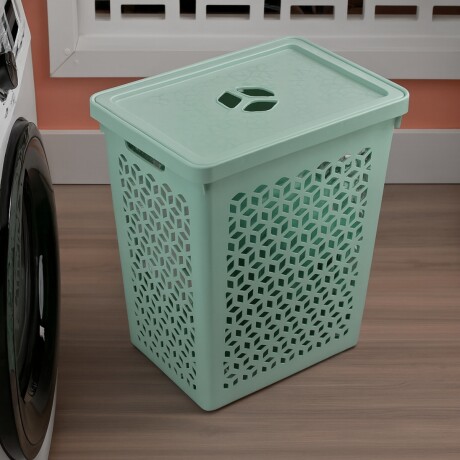 Cesto organizador ropa 55L VERDE AGUA