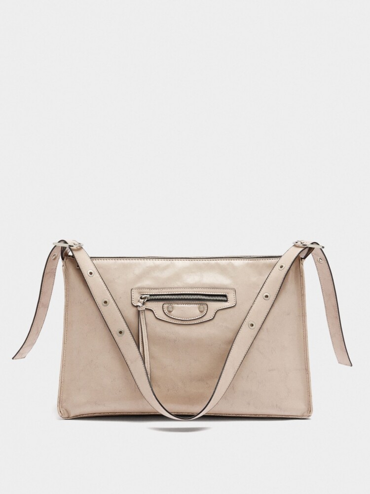 Bolso De Mano De Efecto Envejecido crudo